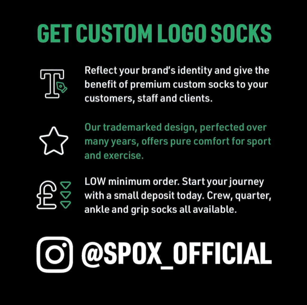 Custom SPOX (Add your logo) 50 pairs