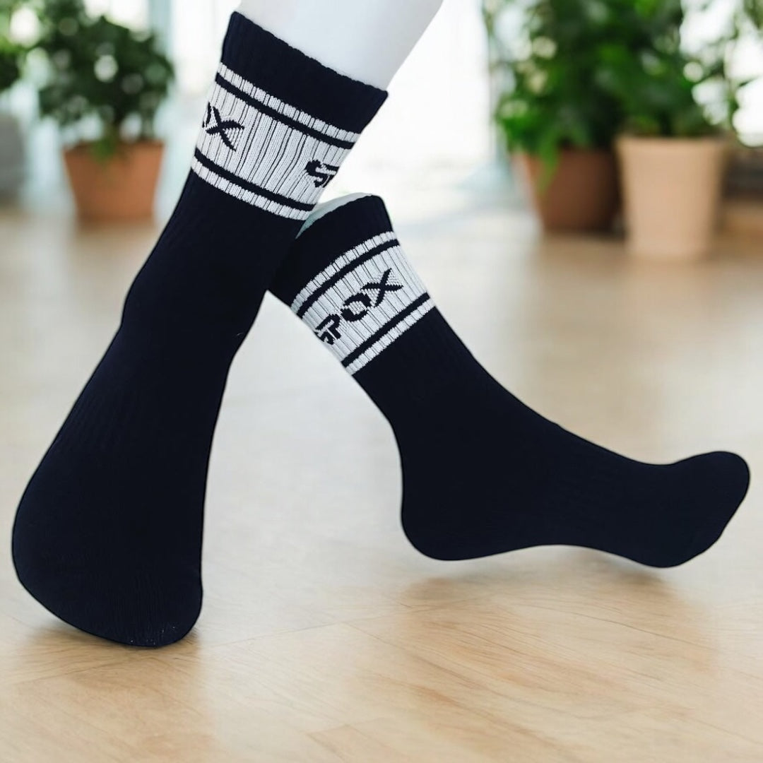 My Spox Retro Black Crew Socks (5 Colours)