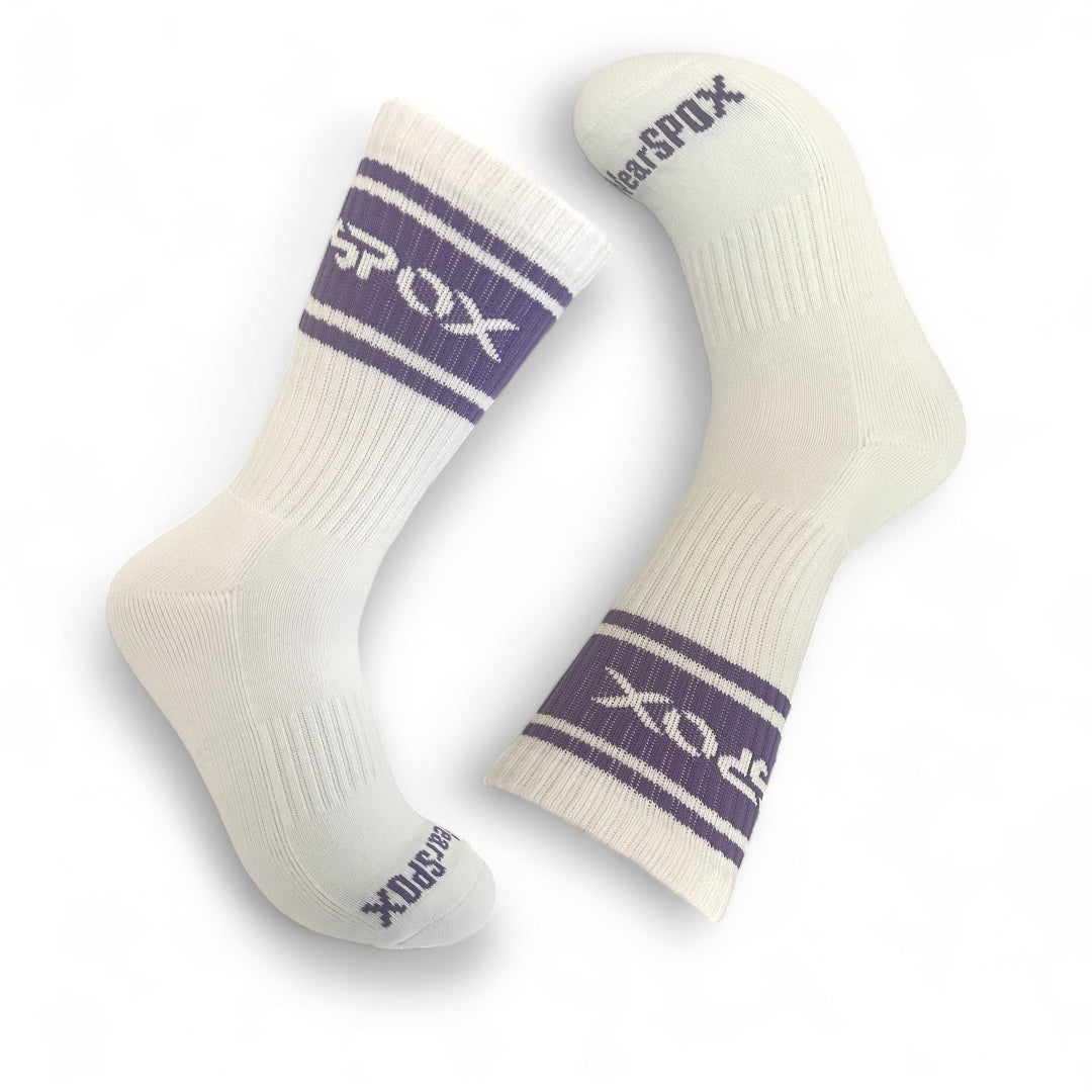 Spox Retro White Crew Sock (6 Colours)