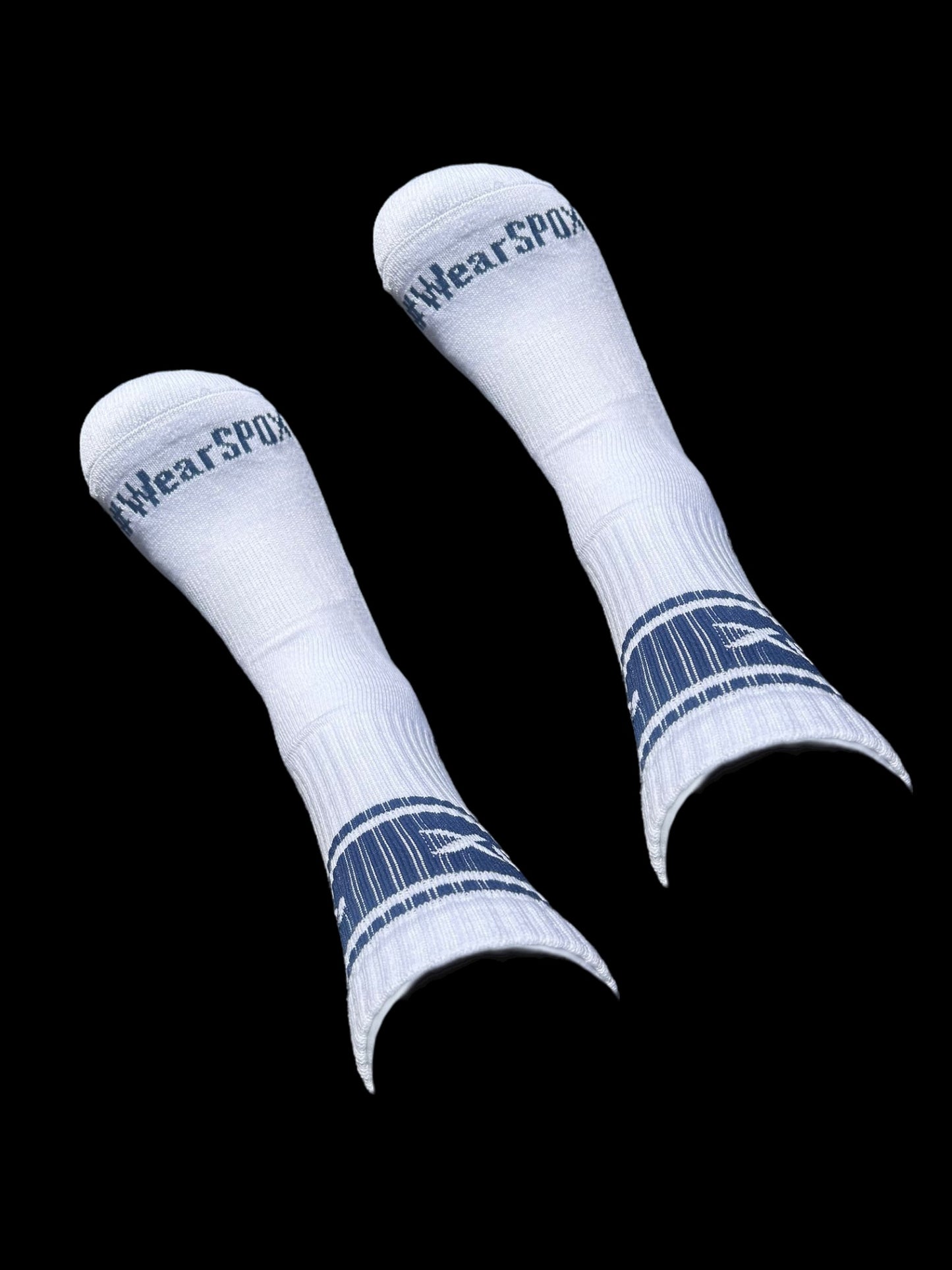 SPOX Retro Crew Sock (White & navy)