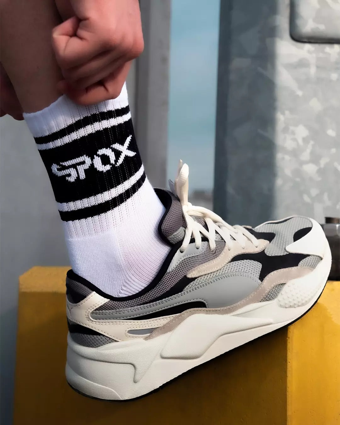 Spox Retro White Crew Sock (6 Colours)