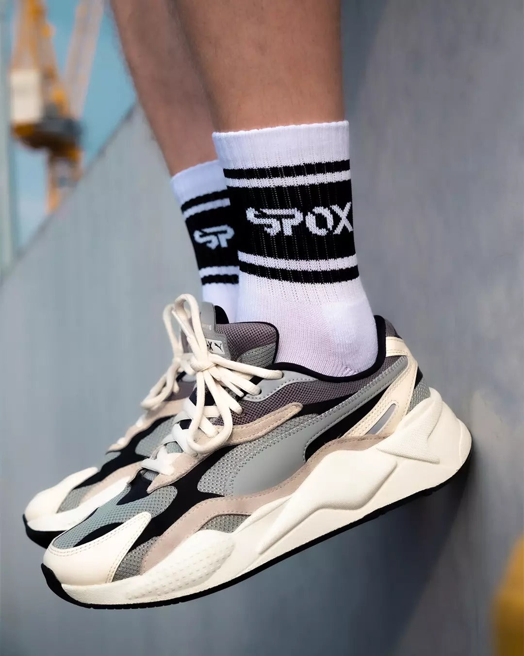 Spox Retro White Crew Sock (6 Colours)