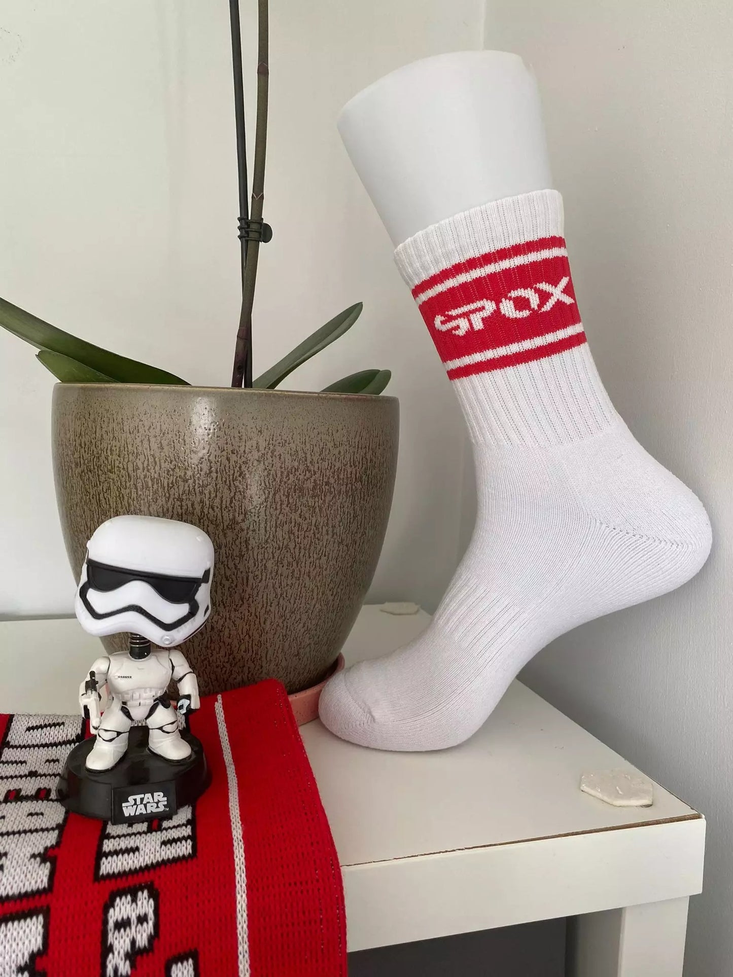 Spox Retro White Crew Sock (6 Colours)