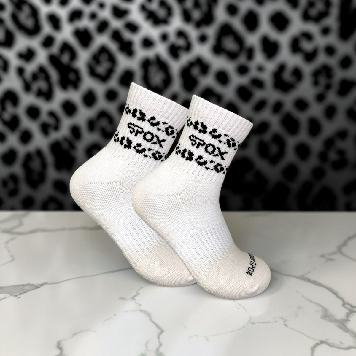 SNOW LEOPARD — Premium Cotton Quarter Socks 🐆