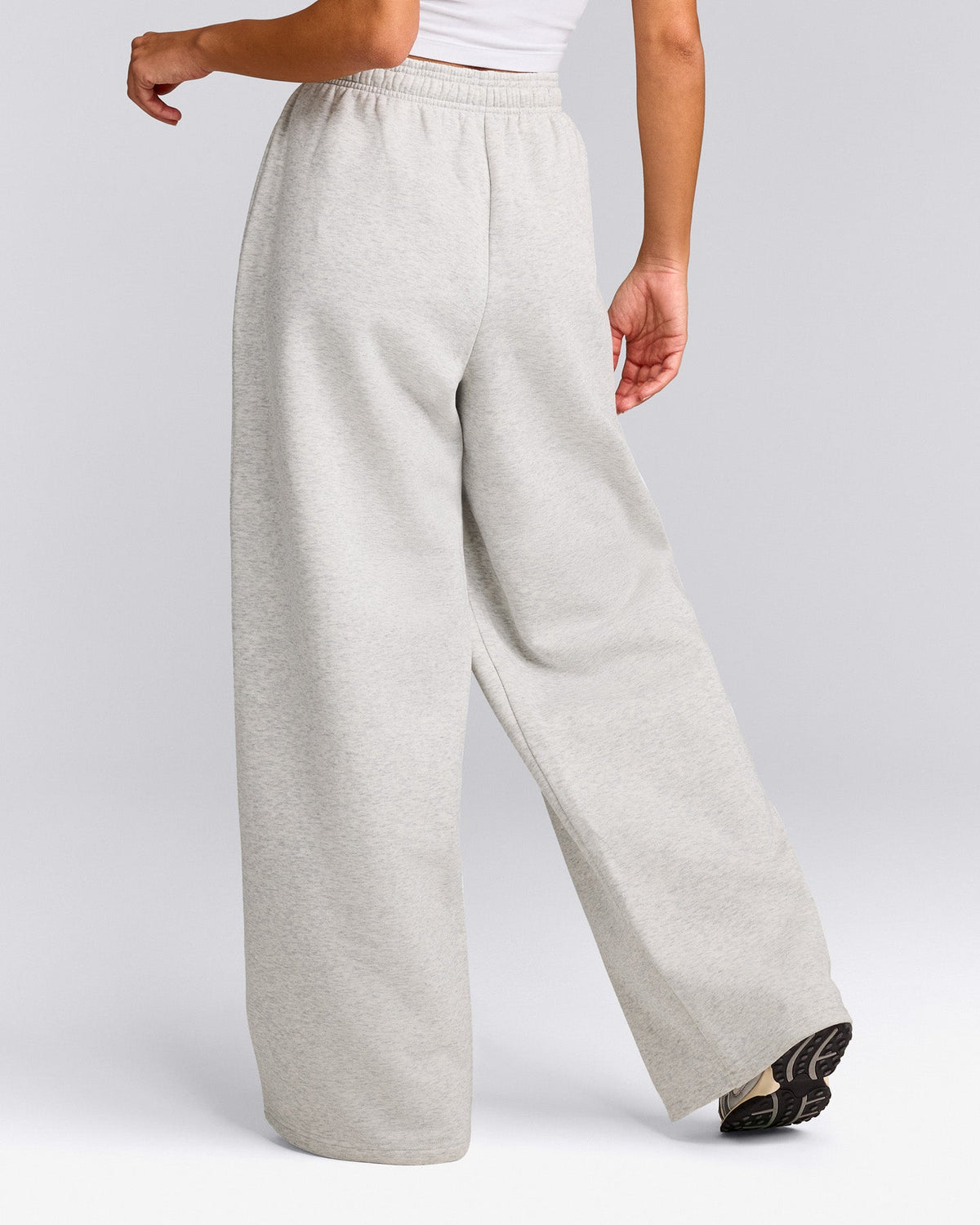 SPOX Premium Cotton Fleece Wide-Leg Joggers – Grey