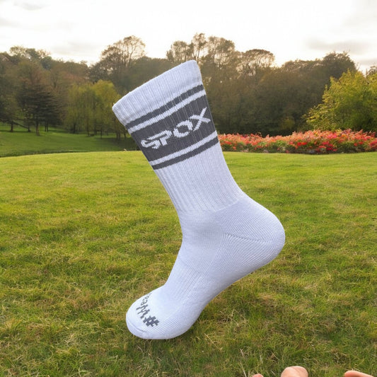 SPOX Retro Crew Sock (White & Grey)