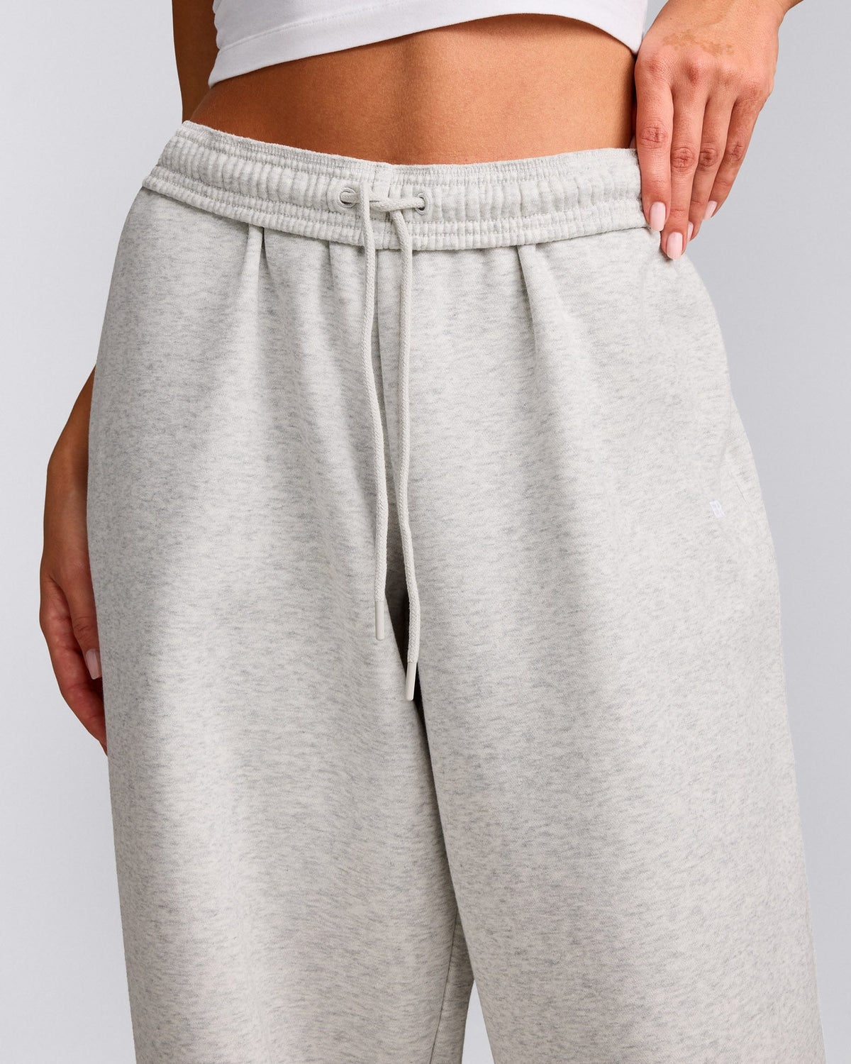 SPOX Premium Cotton Fleece Wide-Leg Joggers – Grey