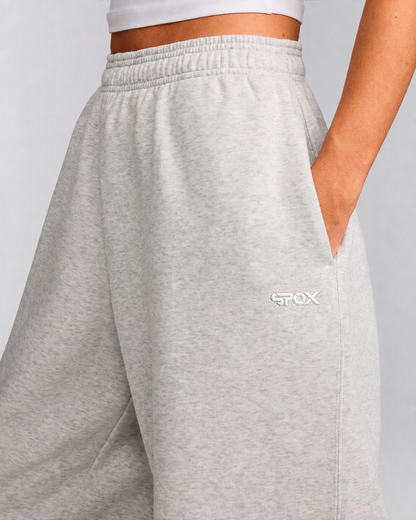 SPOX Premium Cotton Fleece Wide-Leg Joggers – Grey