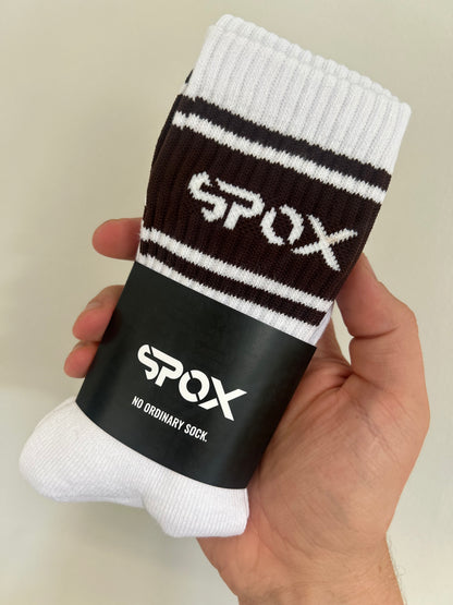 Spox Retro White Crew Sock (6 Colours)