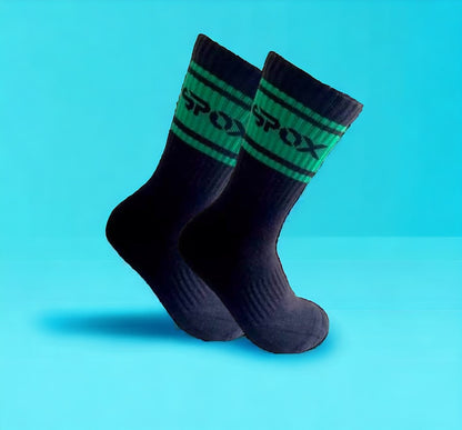 My Spox Retro Black Crew Socks (5 Colours)