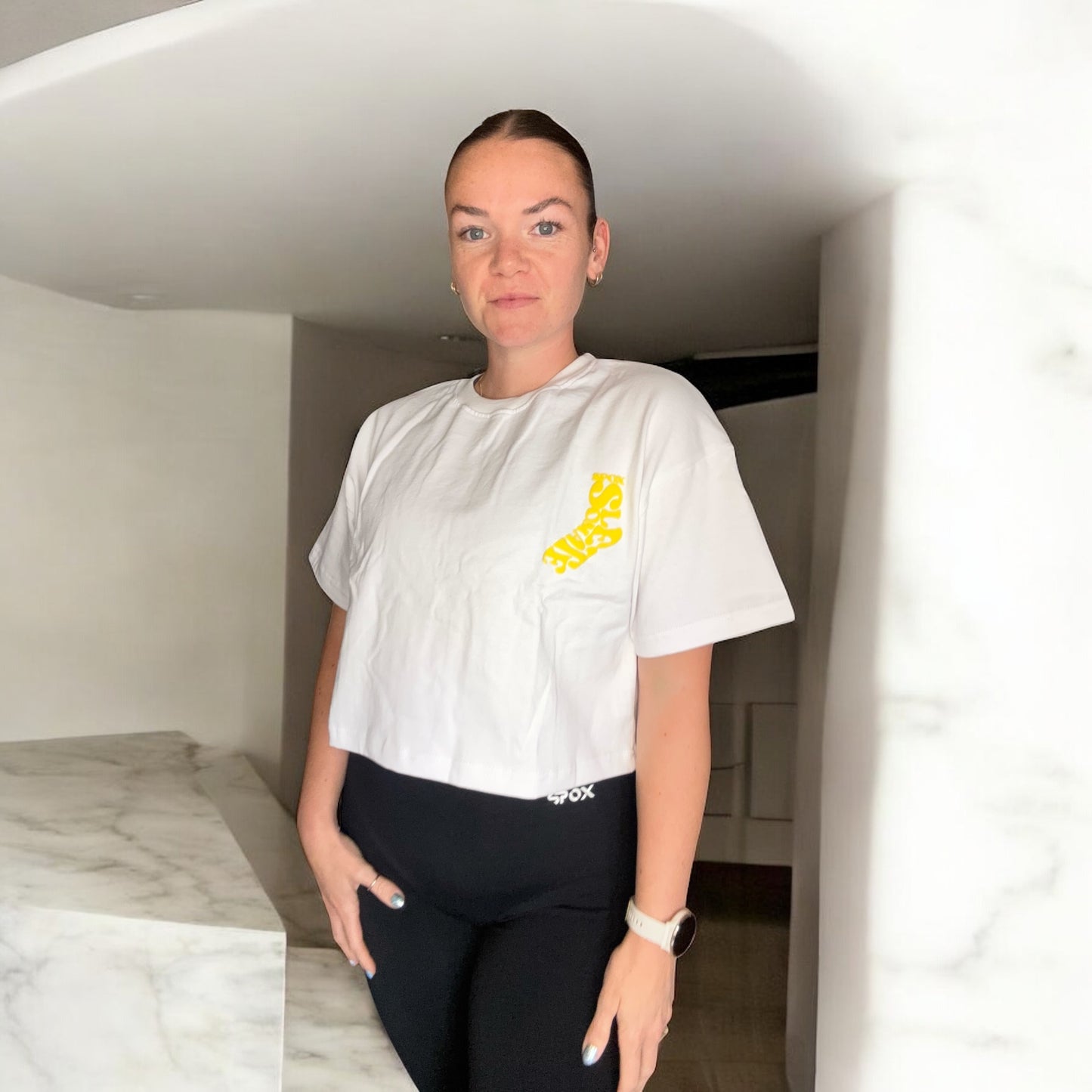 SPOX Sole Mates Crop Tee – Mustard Puff Edition