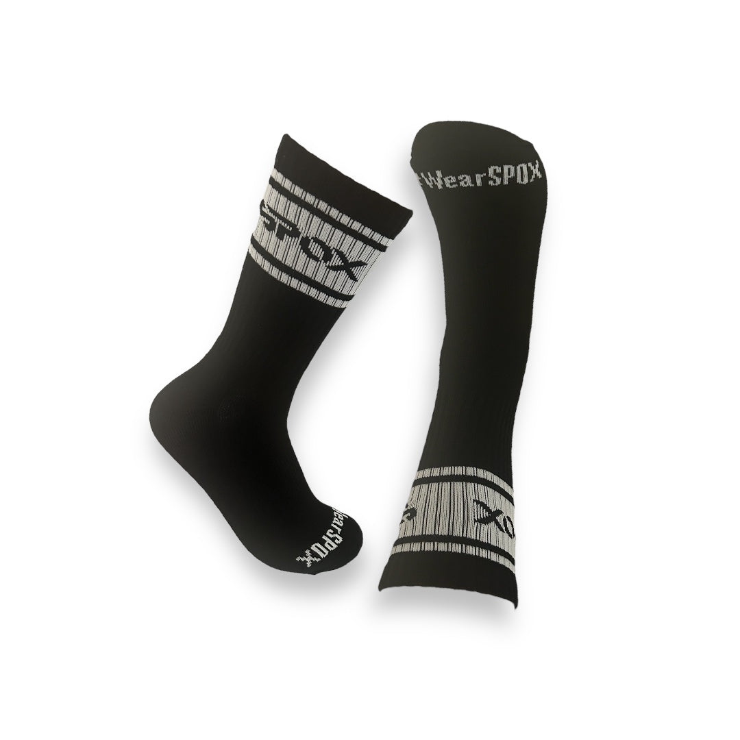 Spox Breathable Hashtag Socks (Black/White)