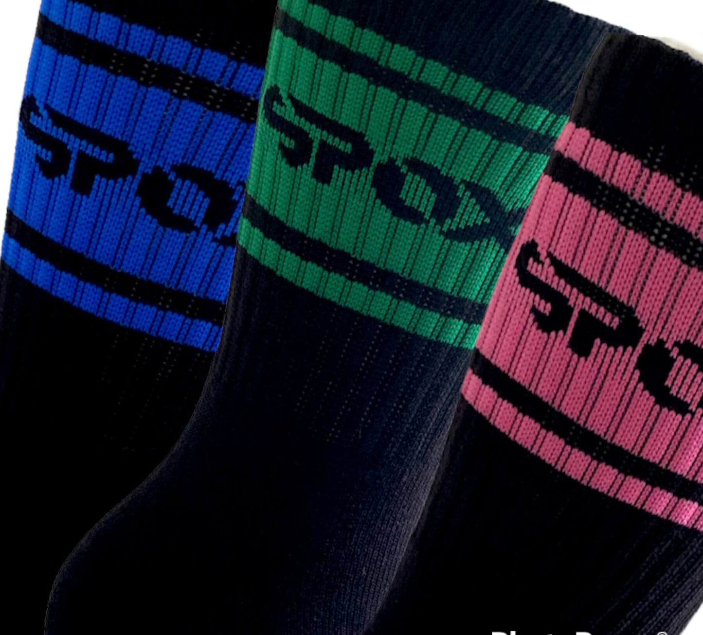 My Spox Retro Black Crew Socks (5 Colours)