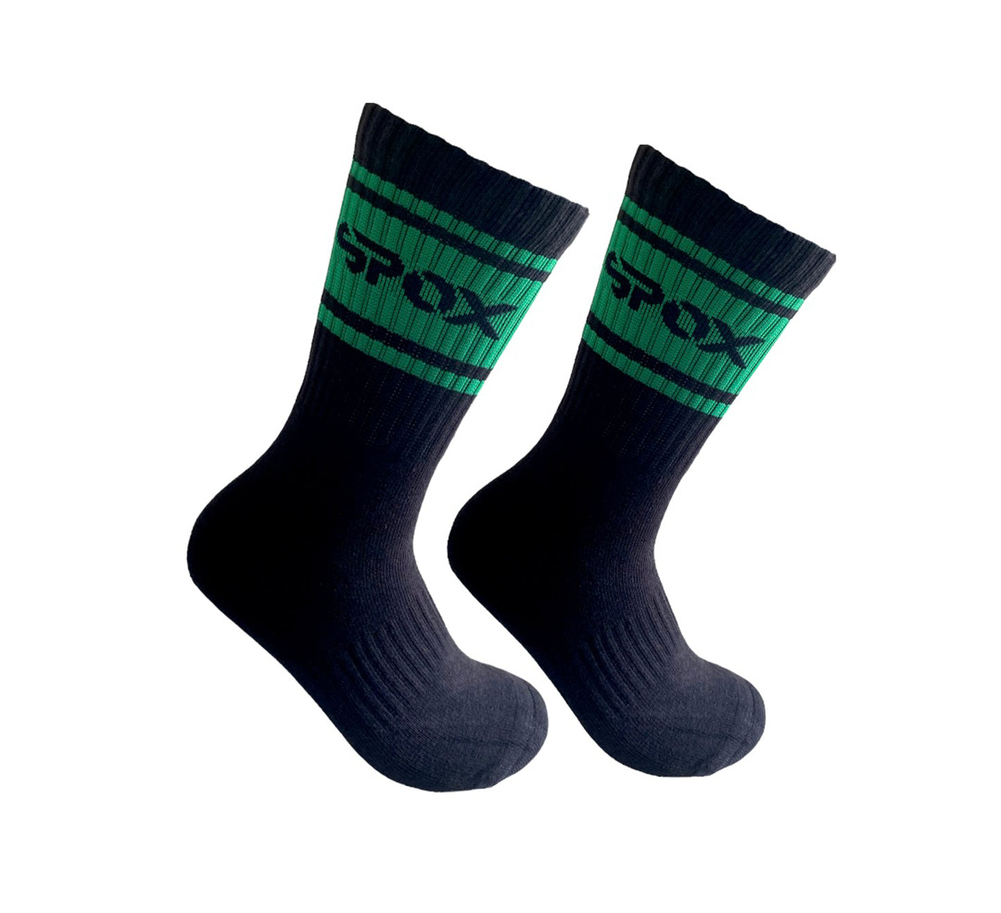 My Spox Retro Black Crew Socks (5 Colours)